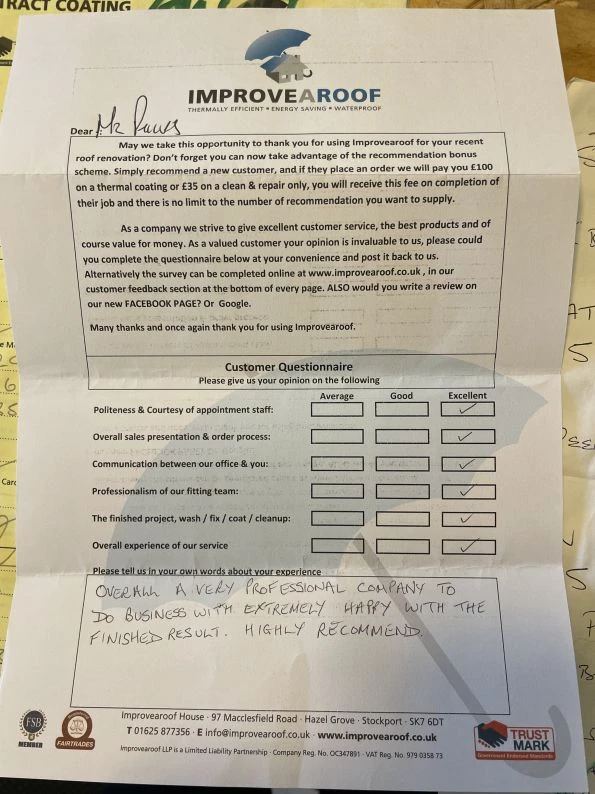 Roof coating and cleaning company review manchester